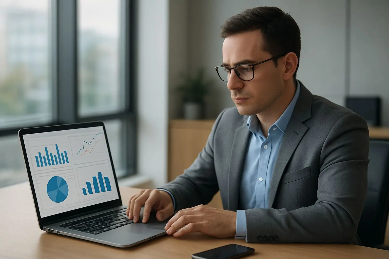Analytik u notebooku a telefonu při testování mobilního rozhraní