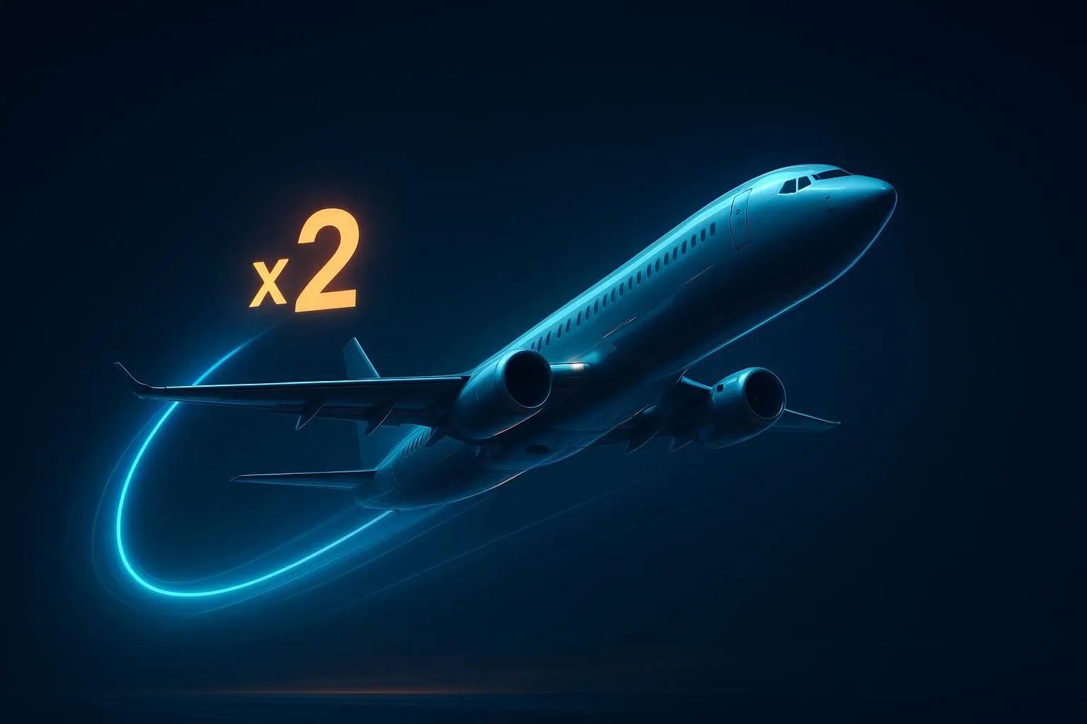 Letadlo stoupající po křivce multiplikátoru v promo vizuálu BetX Aviator