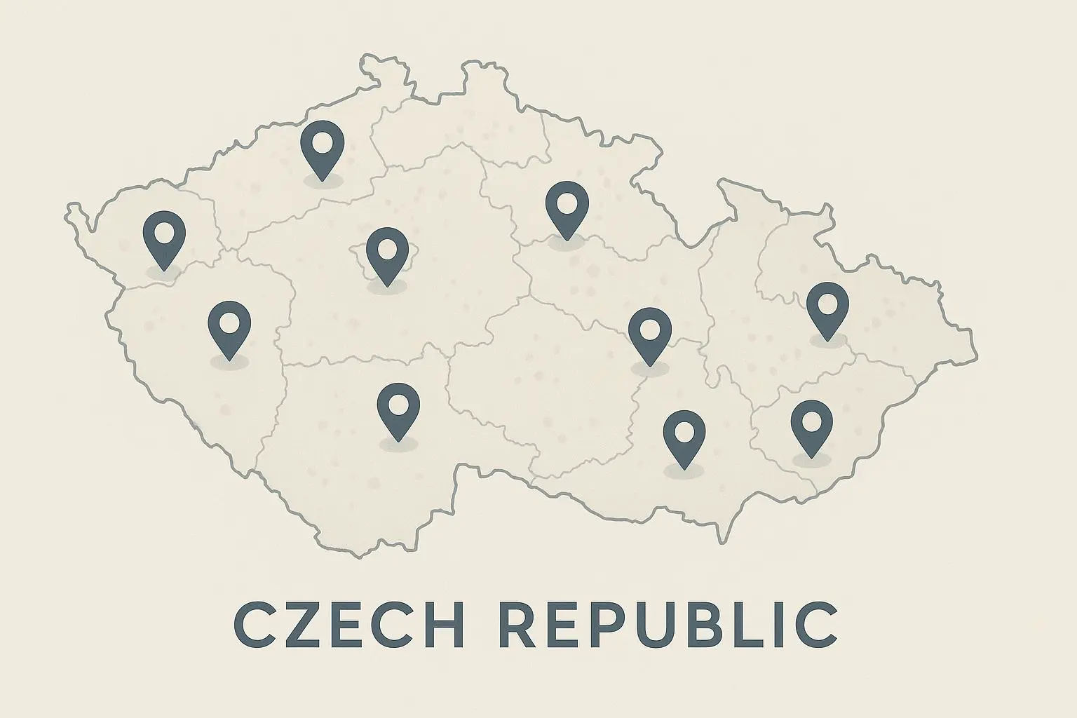 Rozmístění BetX poboček v Česku Mapa ČR s rozložením BetX poboček po celé republice