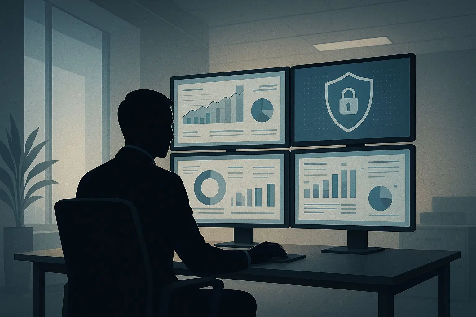 Symbolický vizuál autora a experta na data v digitálním prostředí
