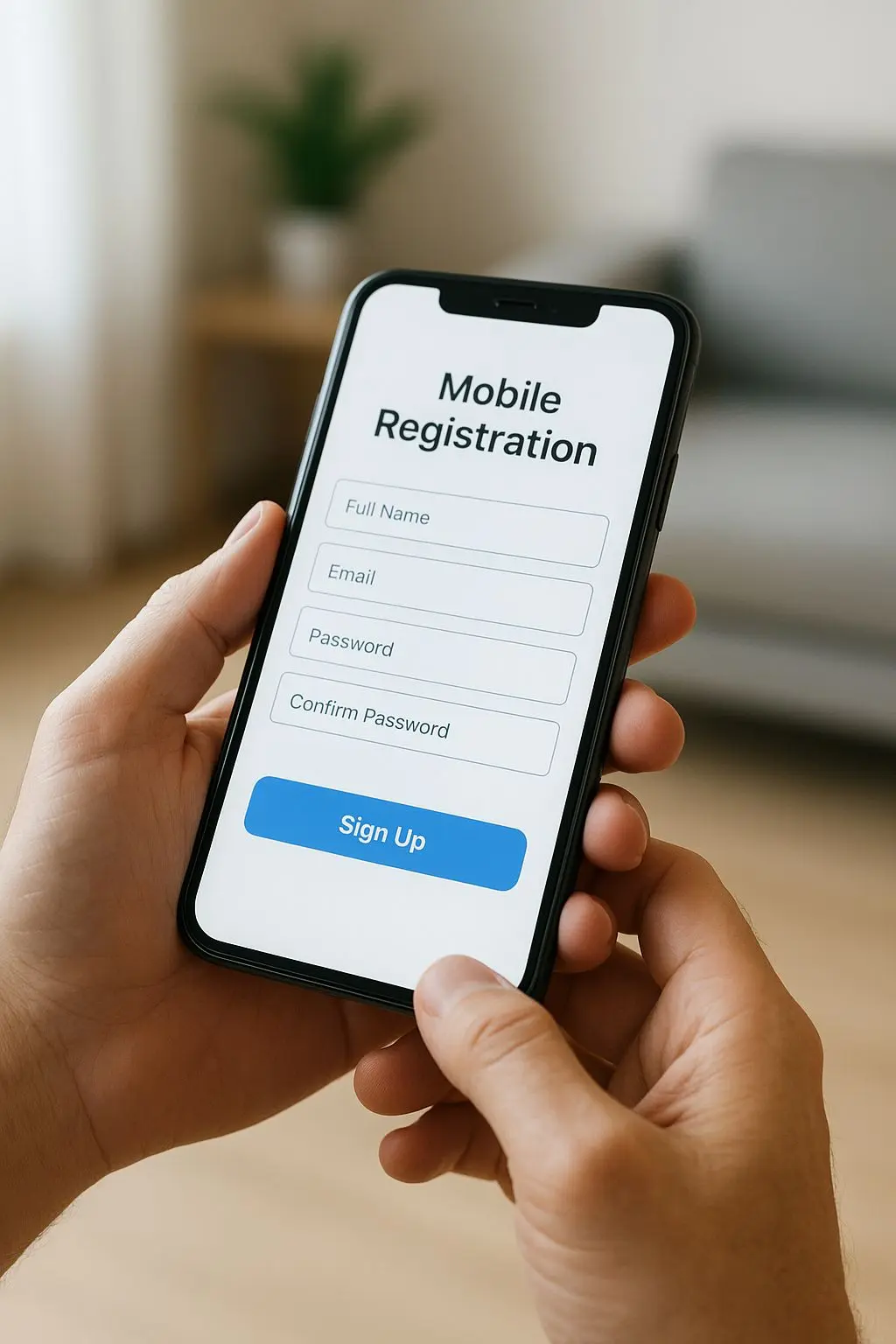 Registrace na mobilním telefonu s online formulářem